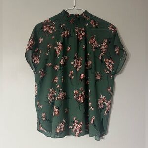 Madewell Mockneck Top in Butterfly Garden. Size XXS.
